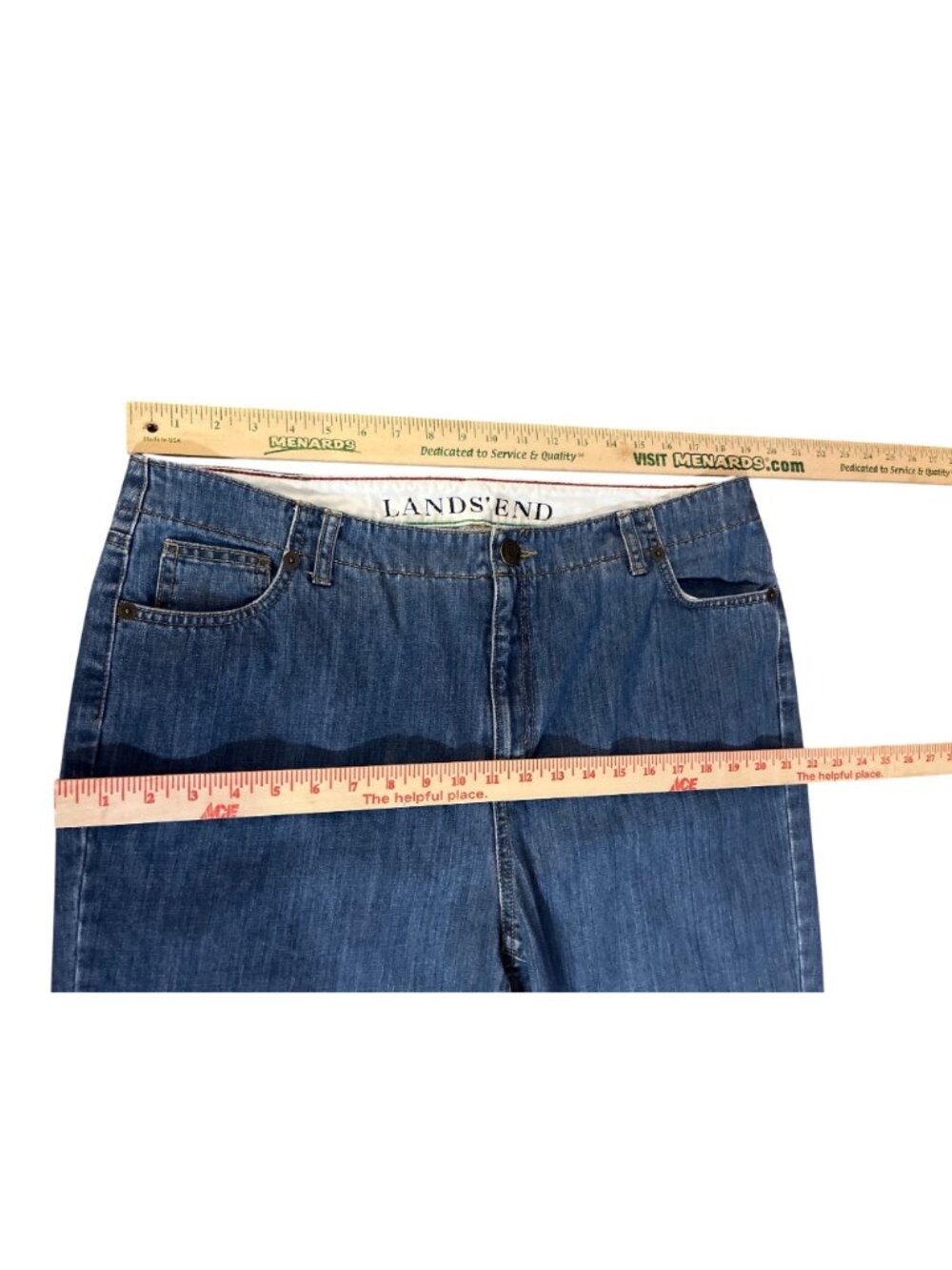 Lands' End Jeans Women's Size 16 x 32 Straight Leg 100% Cotton Denim Used - Picture 10 of 16